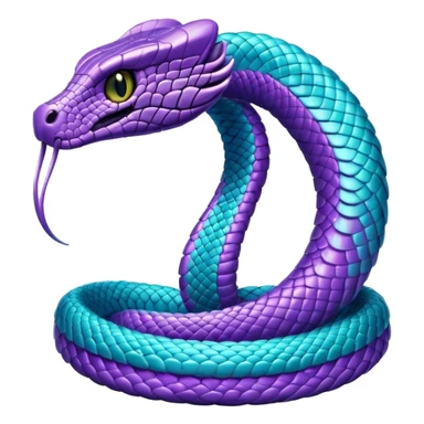 glitter purple and cian cobra sticker