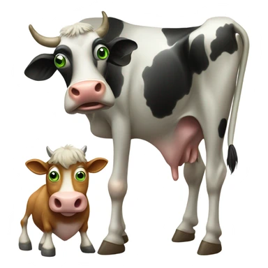 Cow with a alien sticker