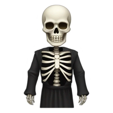 a skeleton god with a black dress look like the death sticker
