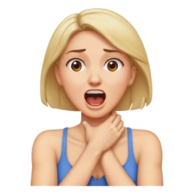 Arms crossed holding neck screaming woman sticker