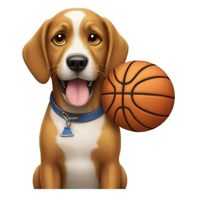 Dog playing basketball  sticker