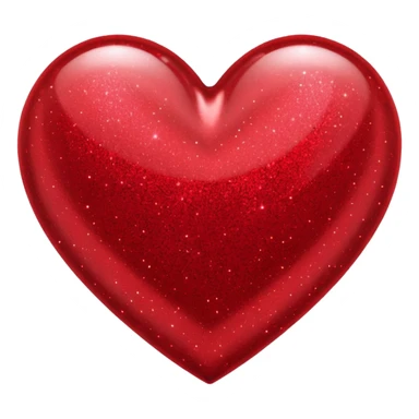 Red Outline Black Glitter filled Heart Shape sticker