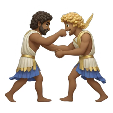 greek gods shaking hands sticker