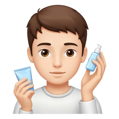 Boy doing skincare  sticker
