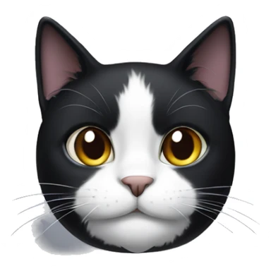 black cat with white on its chin only  sticker