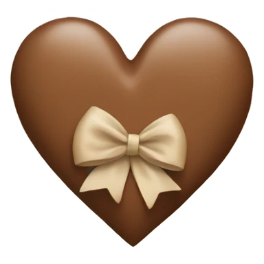 brown heart with beige bow sticker