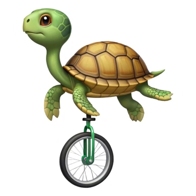 a turtle on a unicycle sticker