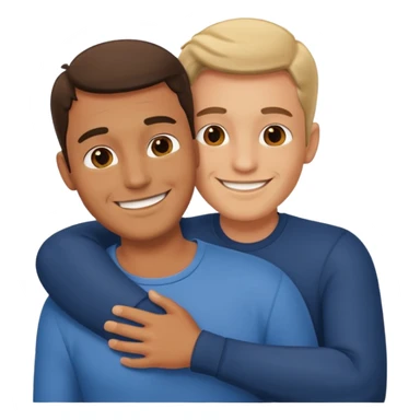two men hugging sticker