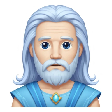 Uranus, God of Sky from Gods and Goddesses with long white hair and beard, pale periwinkle outfit sticker