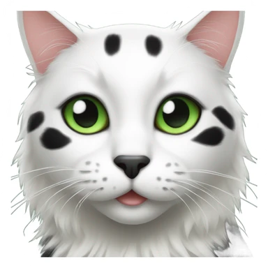 Spotted black and white cat with green eyes sticker