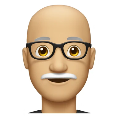 Bald man with a beard wearing black glasses sticker