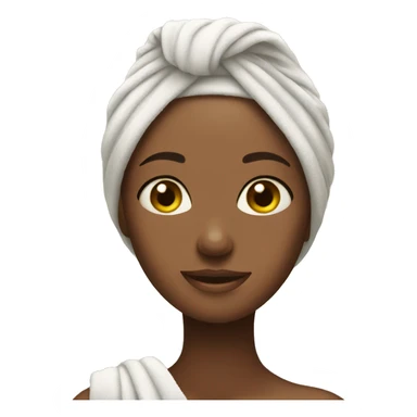 girl with towel on her head after a shower sticker