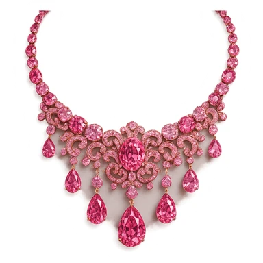 pink necklace, radiant and luxurious sticker