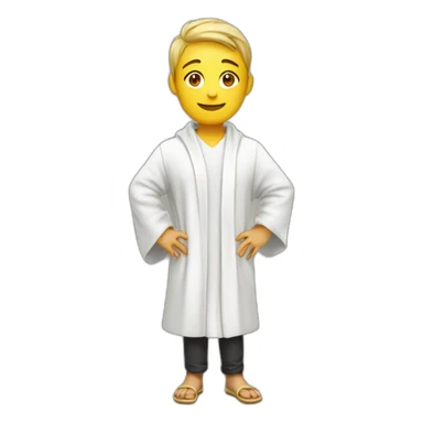 student with white robe with ginkgo biloba sticker