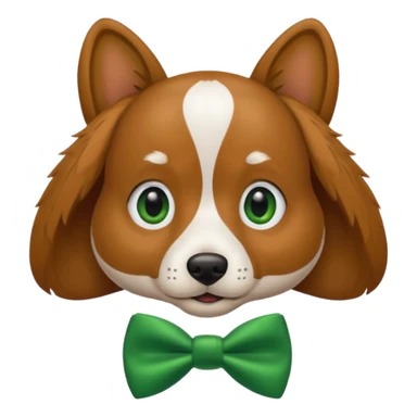 dog with a green bow tie sticker