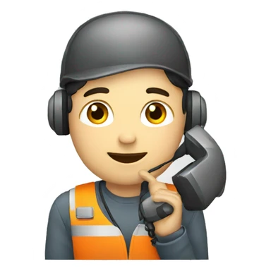 operator with a phone sticker