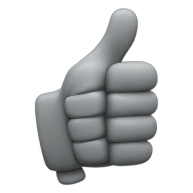 Glitchy grey thumbs up with two thimbs sticker