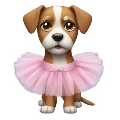 A dog wearing a tutu sticker