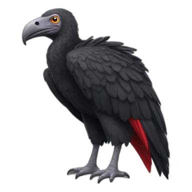 black vulture wearing flamengo soccer tshirt sticker