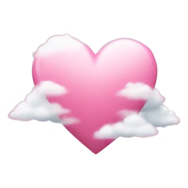 pink heart with clouds around it sticker
