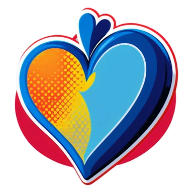 Pop art blue heart  sticker