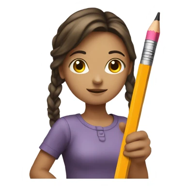 Pencil in hand girl sticker