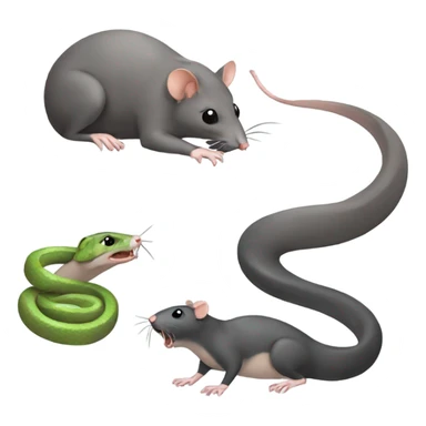 Two rats and a snake sticker