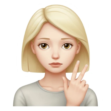 uhh pensive face with hand with fingers splayed on the left sticker