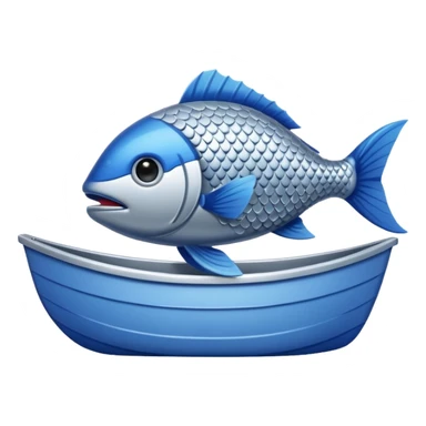 poisson dans un bateau sticker
