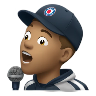 kylian mbappé singing a song into a microphone sticker