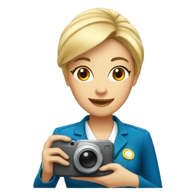 flight attendant taking picture sticker