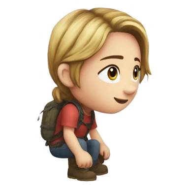 Ellie the last of us red t-shirt sticker