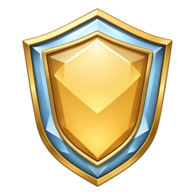 VIP badge shaped like a shield with a big diamond in the center sticker