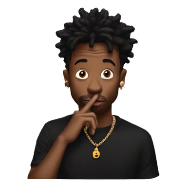 21 savage with fingers on lips sticker