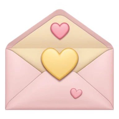 envelope with a heart seal in soft pink, beige and yellow pastel colors sticker