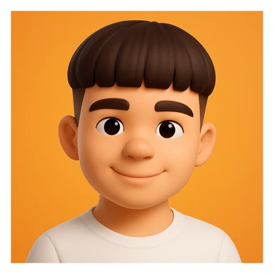 Create a portrait in the style of Microsoft 3D fluent emojis with smooth shading, vibrant colors, and a friendly expression. The style should resemble a 3D emoji with a polished and friendly look. sticker