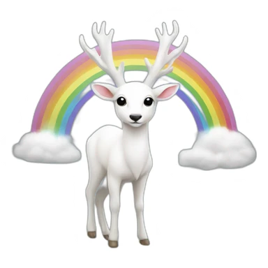 white deer front of the rainbow sticker