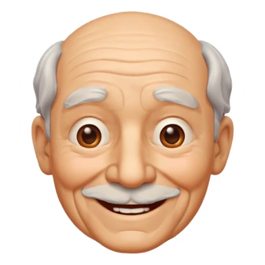 Happy Grandpa face 3d sticker