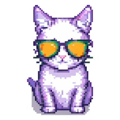 A cat wearing sunglasses sticker