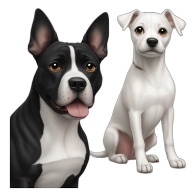 Black french buldog with Jack russel White sticker