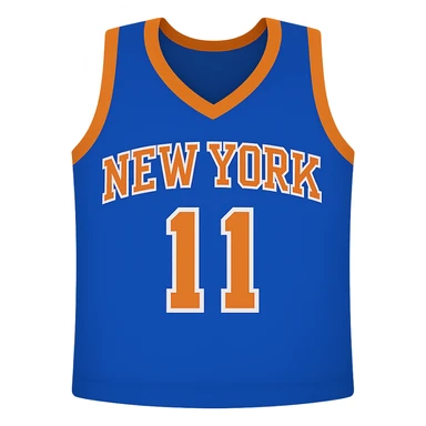 new york knicks basketball jersey featuring the number 11, google emoji style sticker