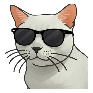 cat wearing sunglasses sticker