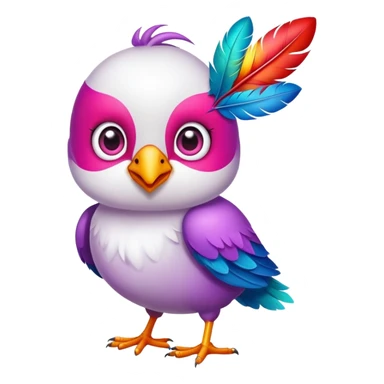 Cute bird with heart-shaped eyes sticker