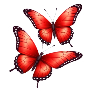 3 red butterflies sticker