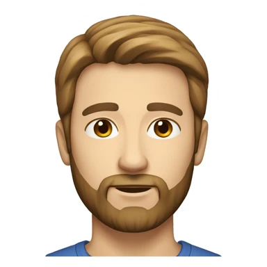 male caucasian 40 years low beard and brown hair sticker