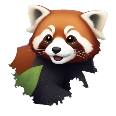 Red panda in a bundle of lilacs sticker