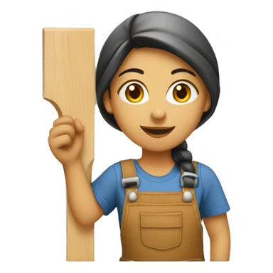 female carpenter working with wood sticker