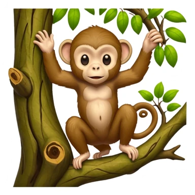 monkey climbing tree sticker
