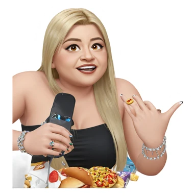 girl with food and jewelry sticker