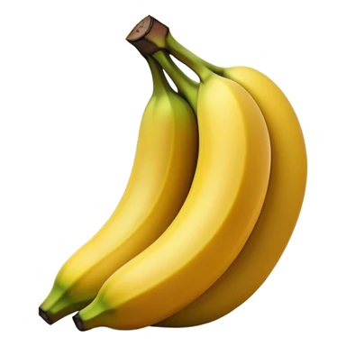 Cinematic bright yellow banana, smooth peel with gentle curves, slightly ripened, stacked in a charming bunch, warm glowing background, soft and inviting. sticker